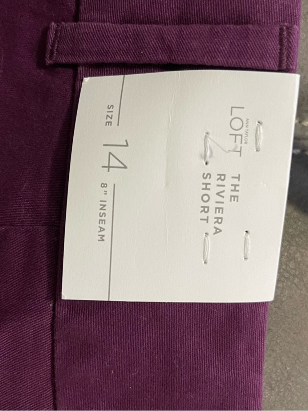 LOFT Plum Cotton Chino Shorts - Picture 3 of 3